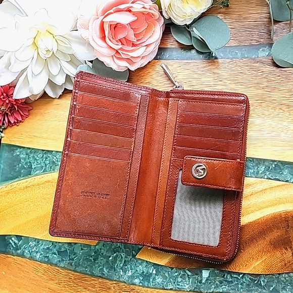 Valentina Genuine Italian Leather Wallet - Brown - Picture 6 of 10